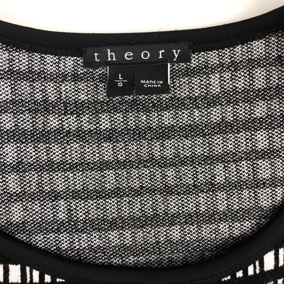 THEORY Aviela Prosecco Black White Knit Tank Top - Picture 3 of 3